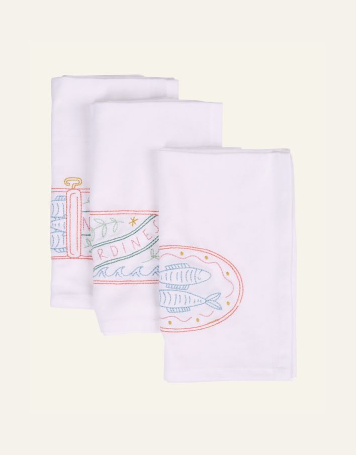 3 kpl kangaslautasliina valkoinen - 2