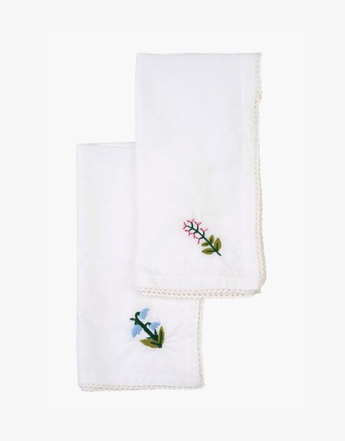 Kangaslautasliina, 2 kpl valkoinen - 45x45 cm valkoinen - 1