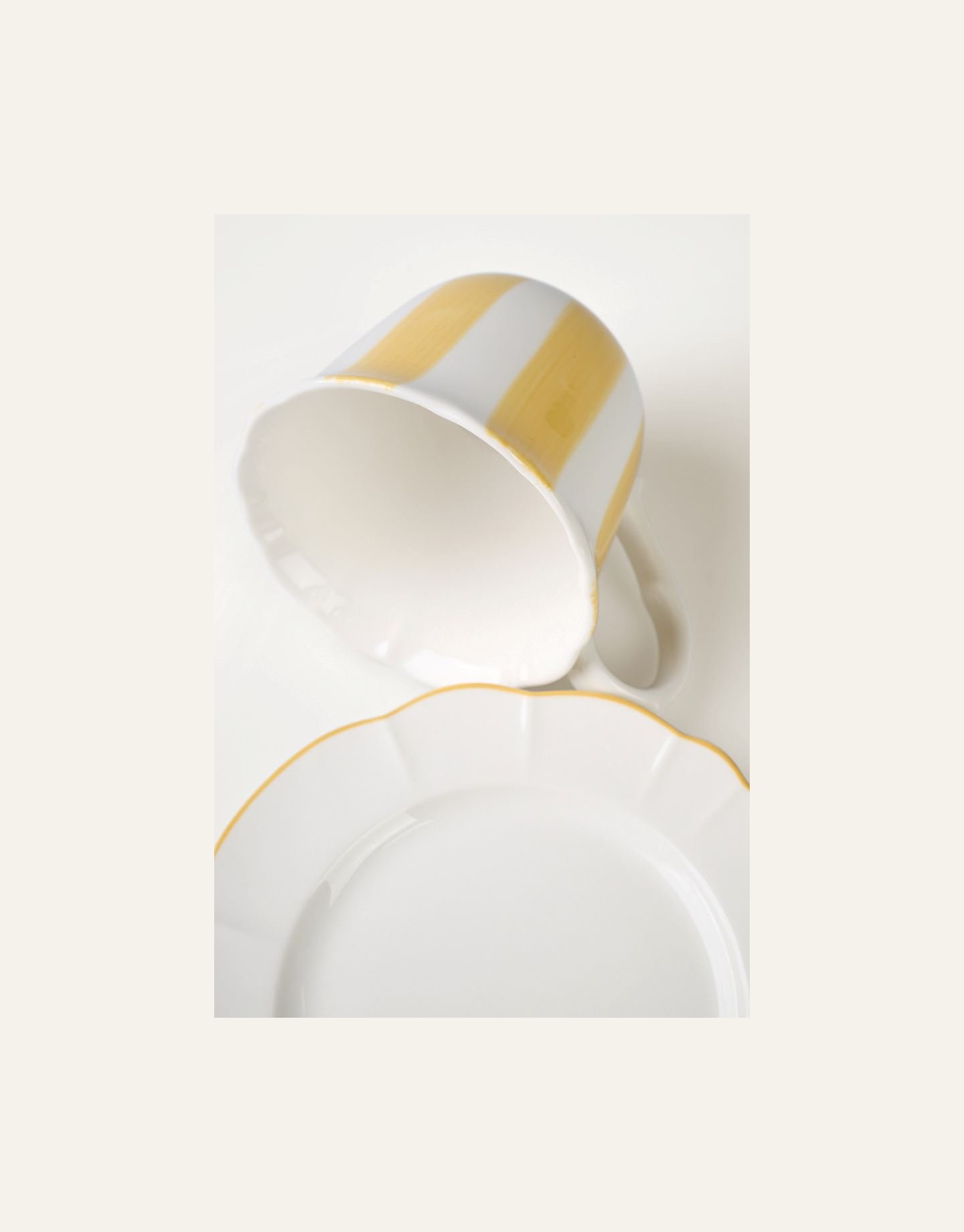 Kuppi ja aluslautanen keltainen - 3