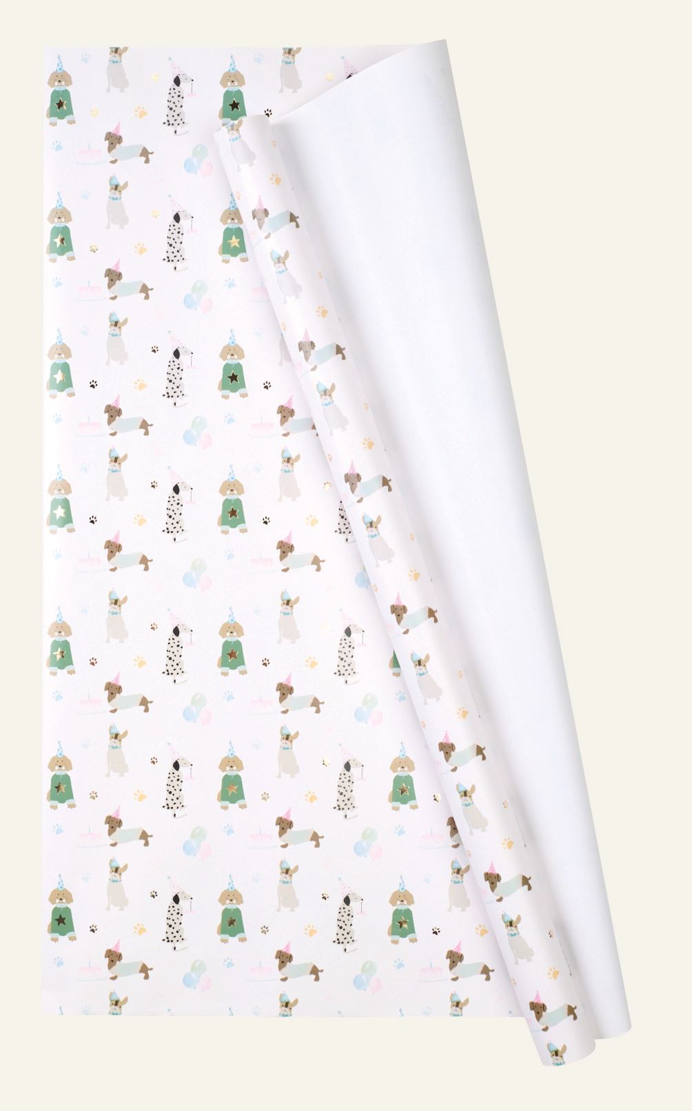 Lahjapaperi moniväri/valkoinen - 70cm x 3m moniväri/valkoinen - 1