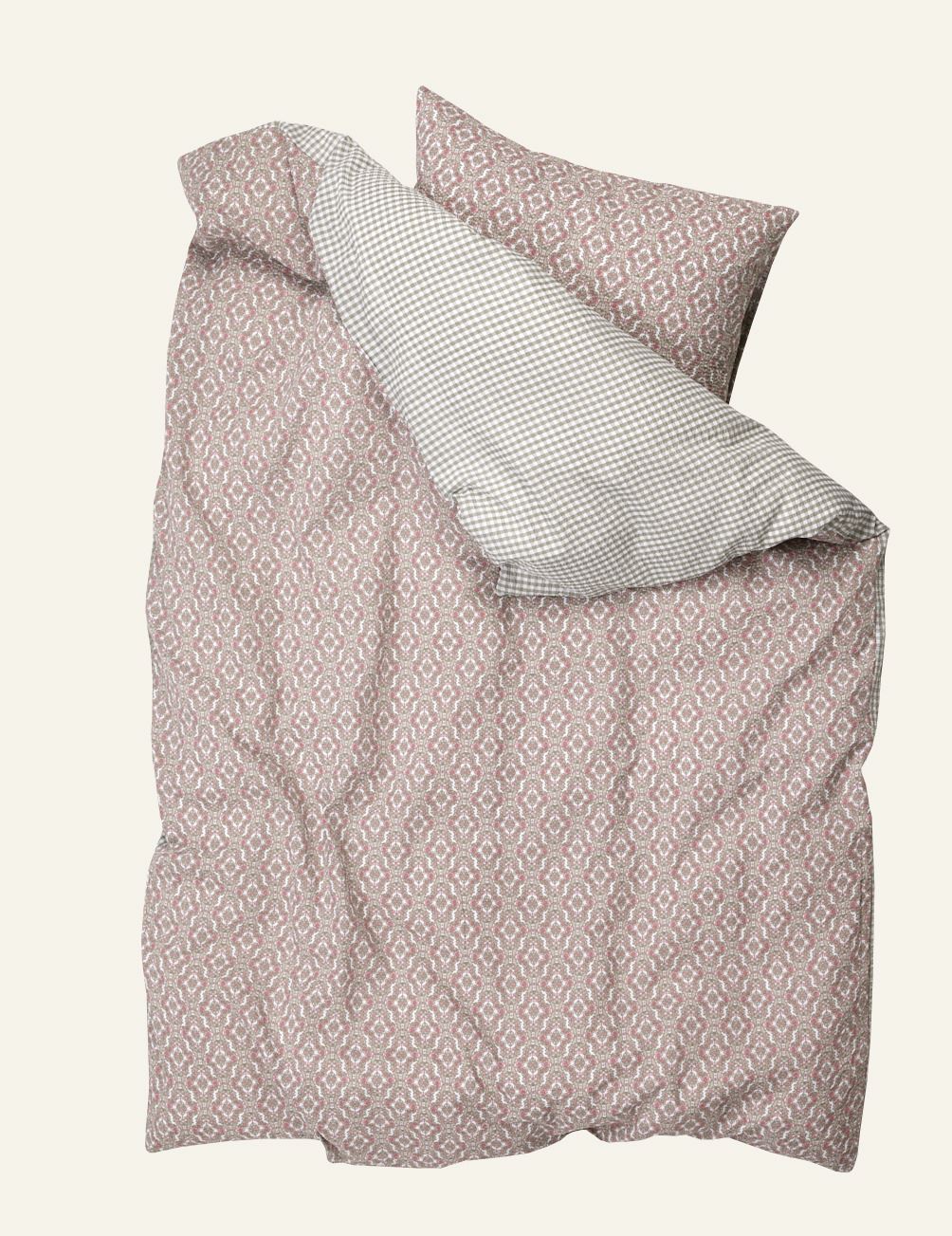 Pussilakanasetti kreppipuuvillaa moniväri/roosa - 2