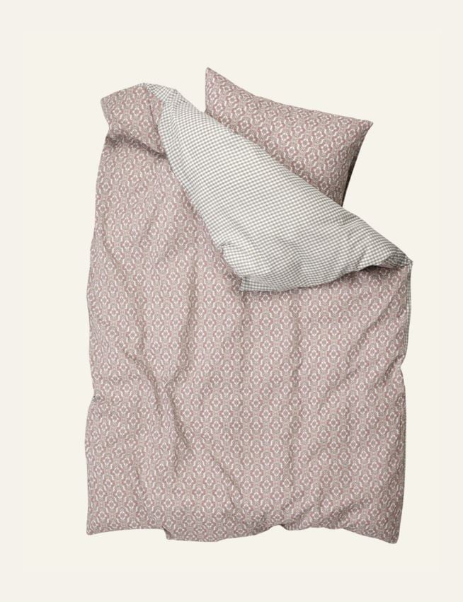 Pussilakanasetti kreppipuuvillaa moniväri/roosa - 2