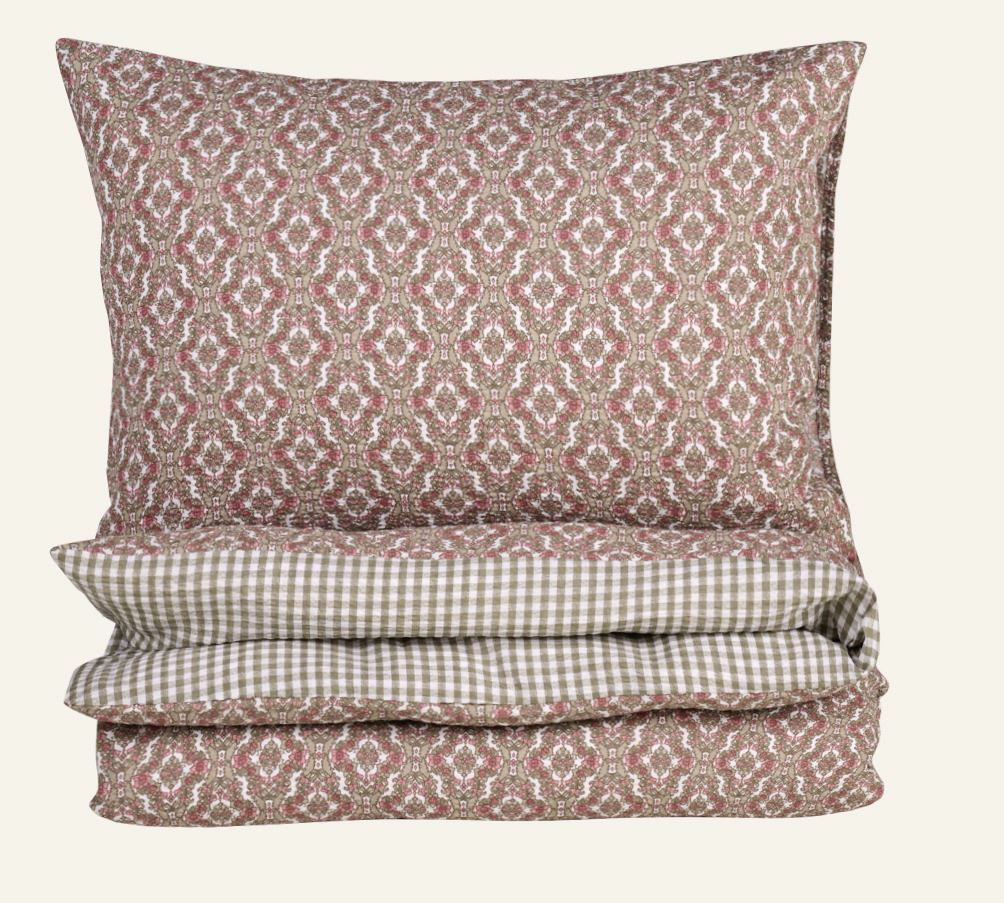 Pussilakanasetti kreppipuuvillaa moniväri/roosa - 150x210 cm/50x60 cm moniväri/roosa - 1