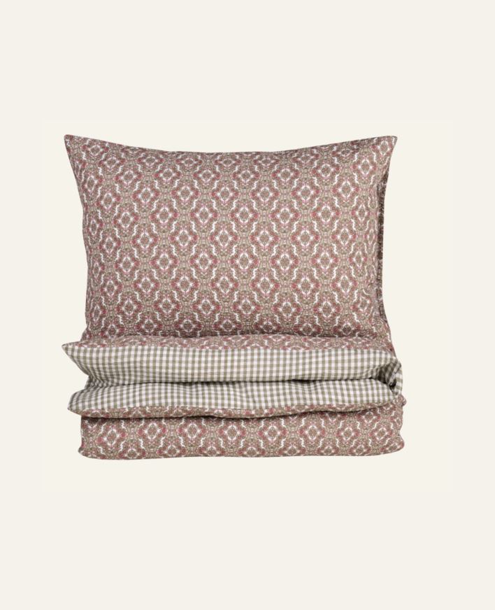 Pussilakanasetti kreppipuuvillaa moniväri/roosa - 150x210 cm/50x60 cm moniväri/roosa - 1