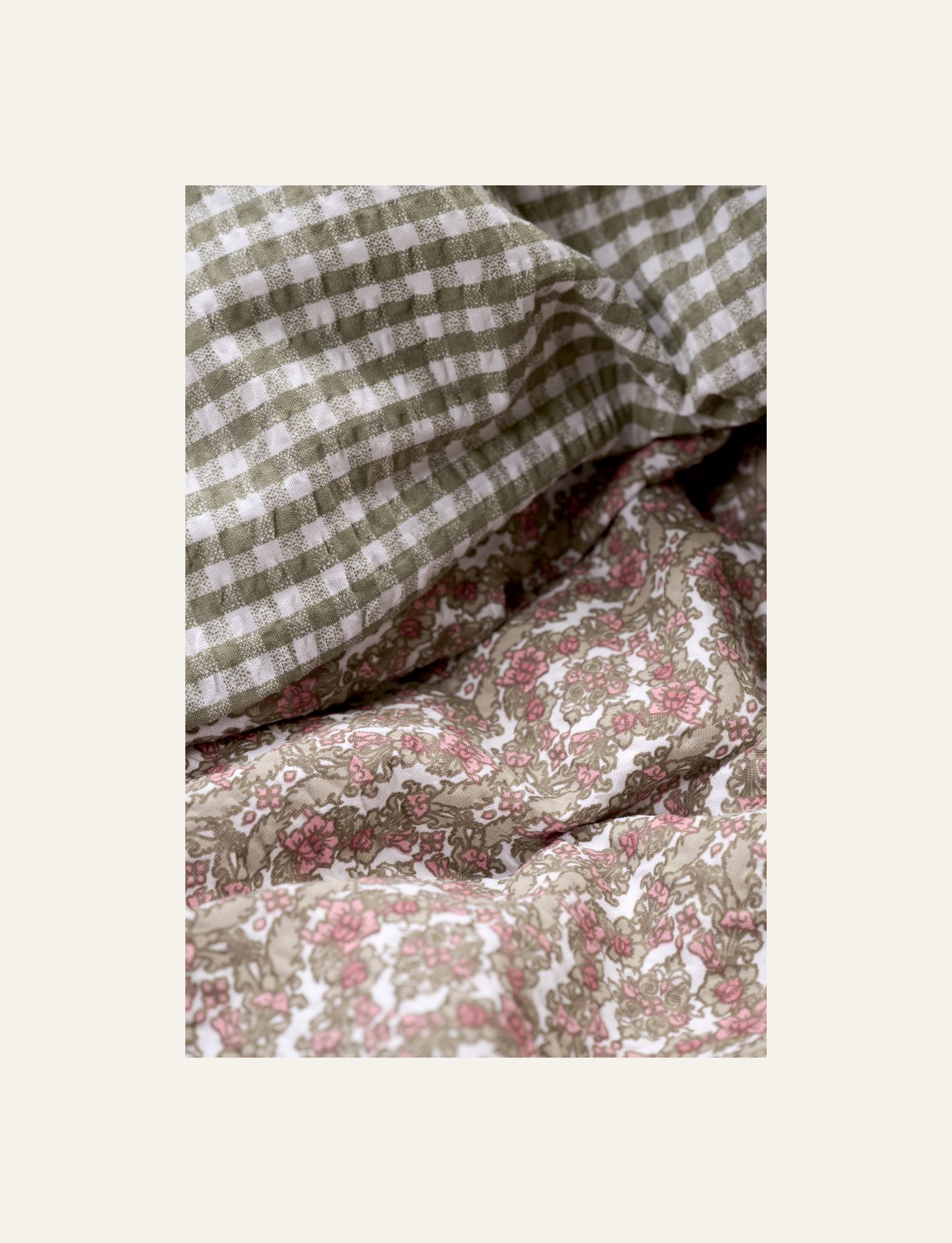 Pussilakanasetti kreppipuuvillaa moniväri/roosa - 3