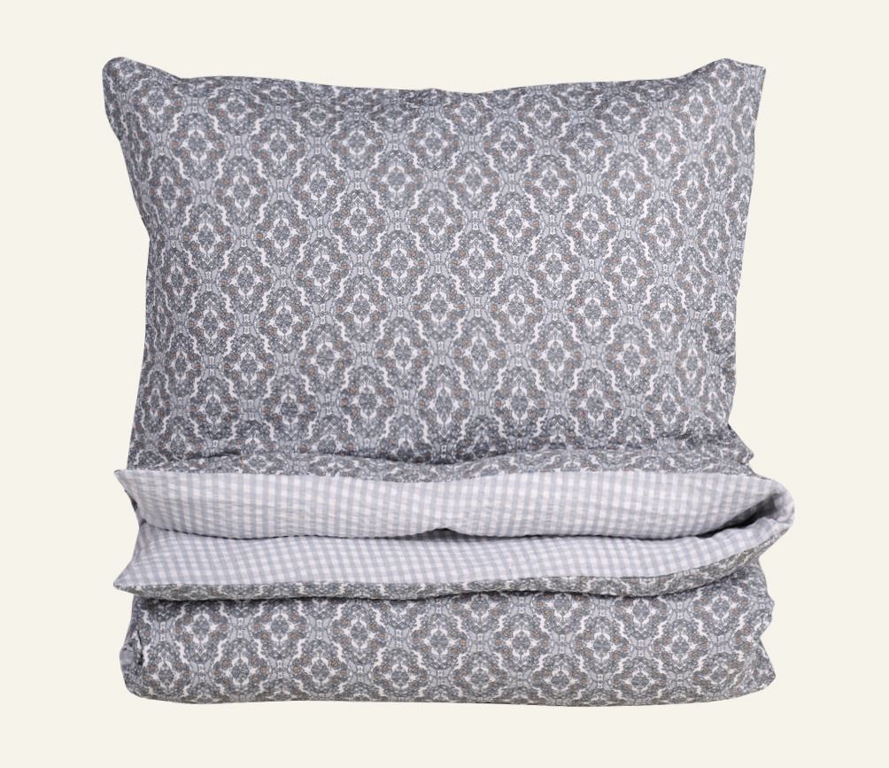 Pussilakanasetti kreppipuuvillaa moniväri/sininen - 150x210 cm/50x60 cm moniväri/sininen - 1