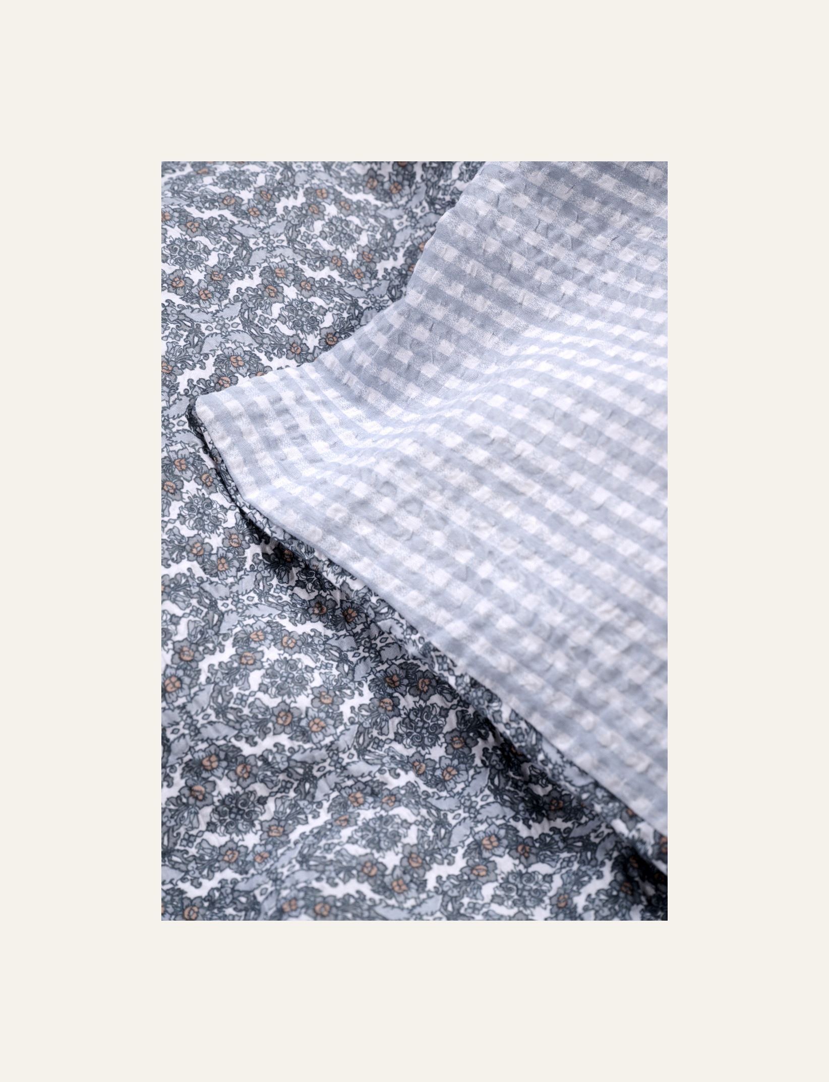 Pussilakanasetti kreppipuuvillaa moniväri/sininen - 3