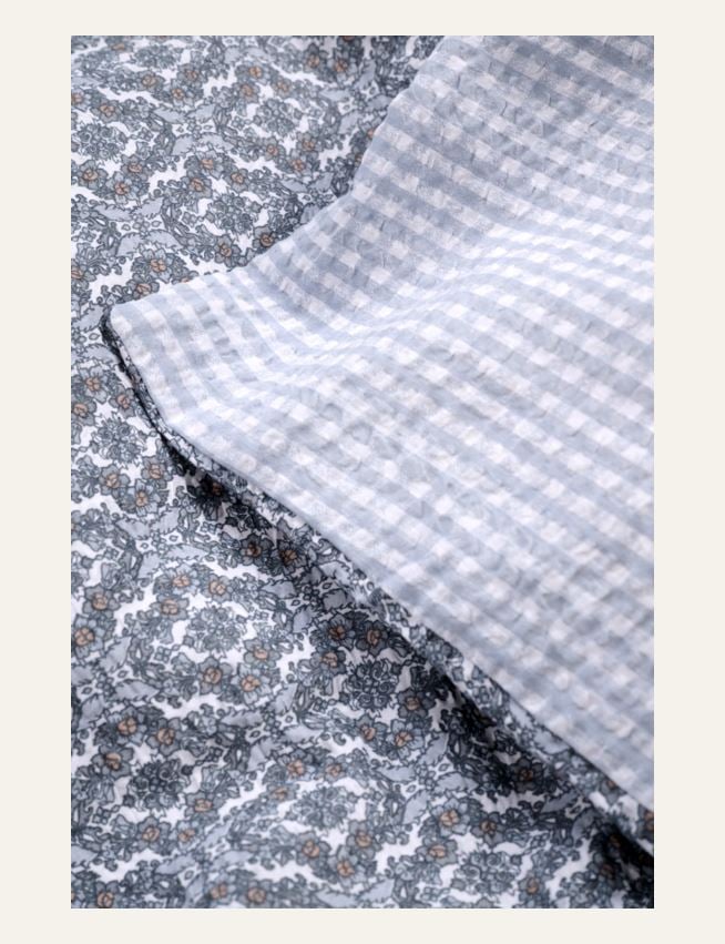 Pussilakanasetti kreppipuuvillaa moniväri/sininen - 3