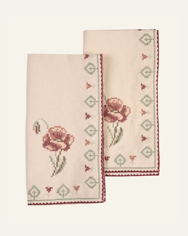 Kangaslautasliina, 2 kpl beige - 45x45 cm beige - 1