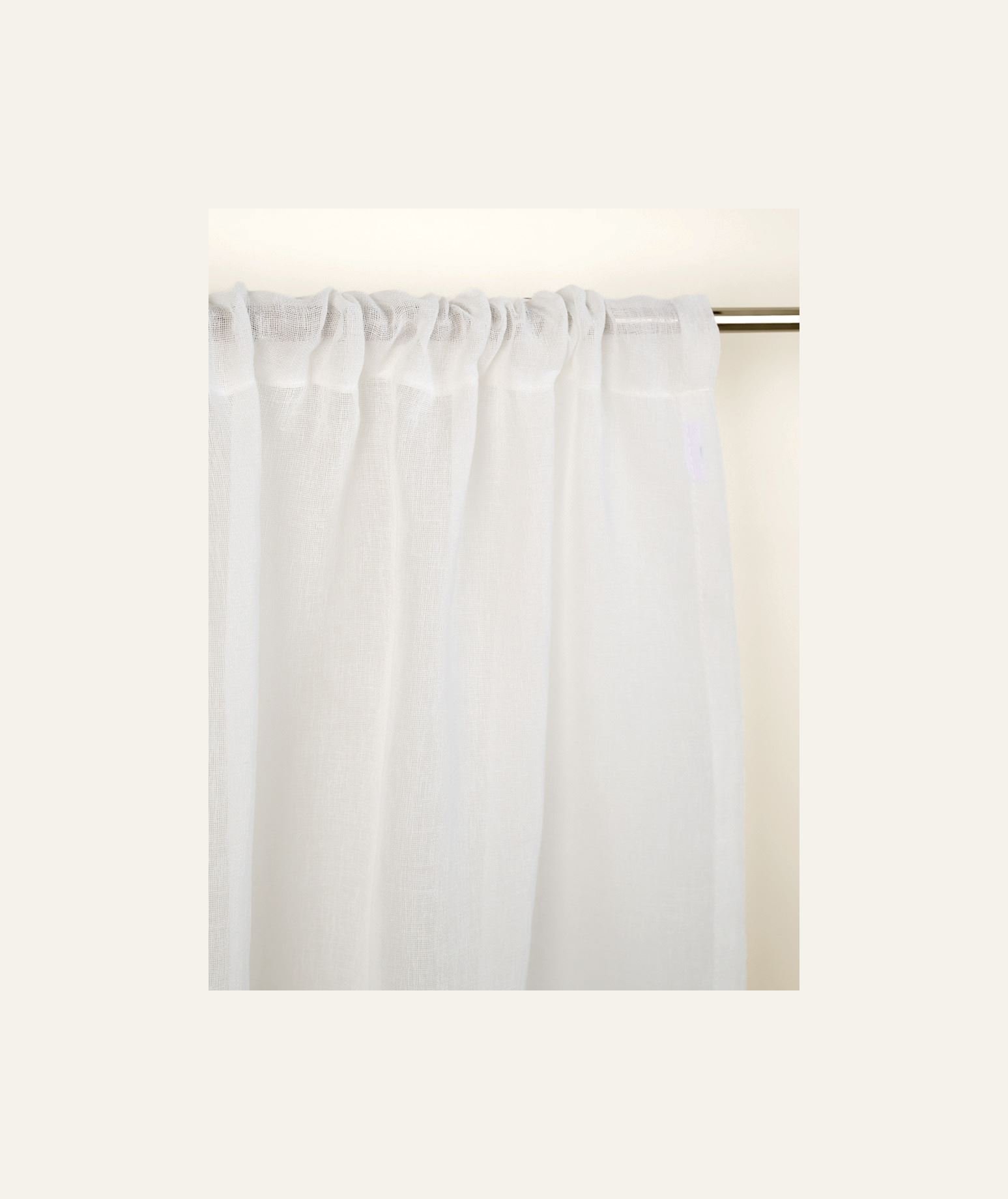 Pitkä verhokappa luonnonvalkoinen - 2