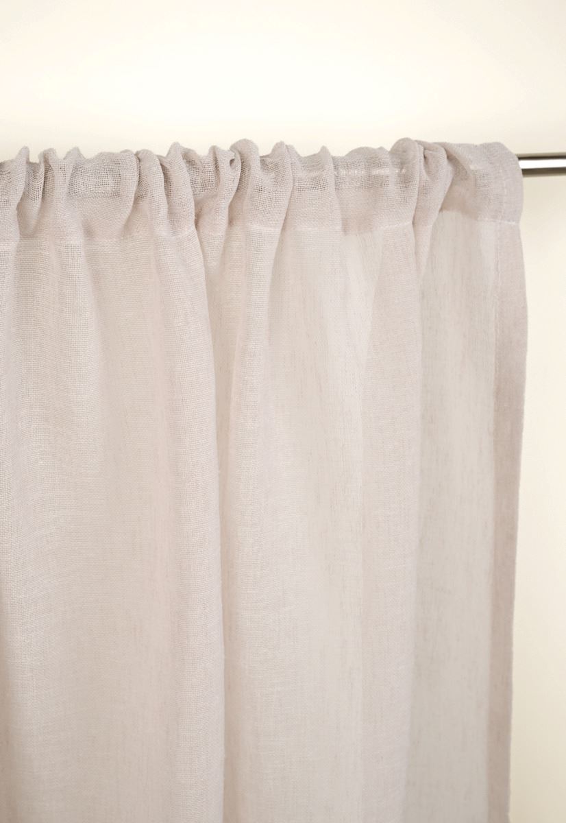 Pitkä verhokappa vaalean beige - 9