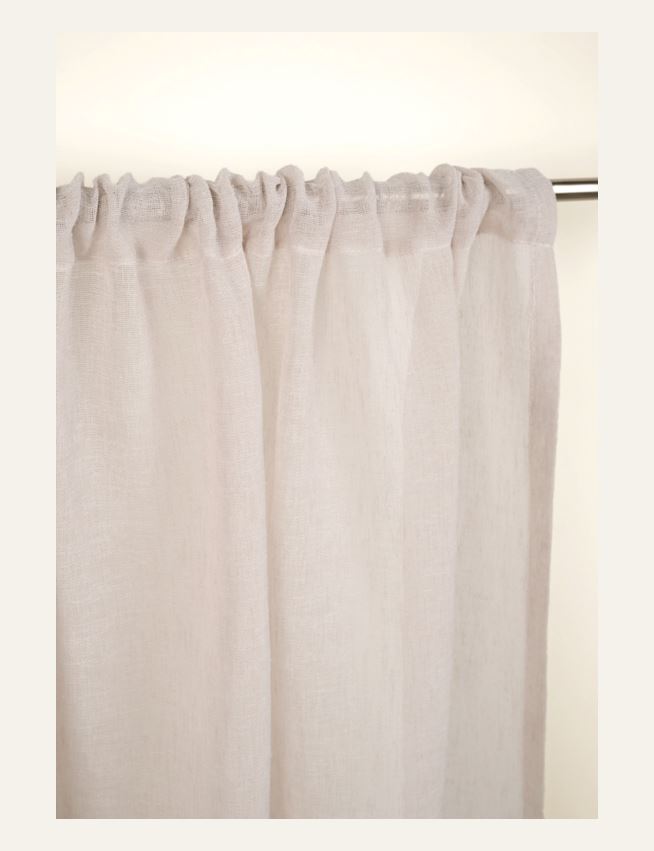 Pitkä verhokappa vaalean beige - 9