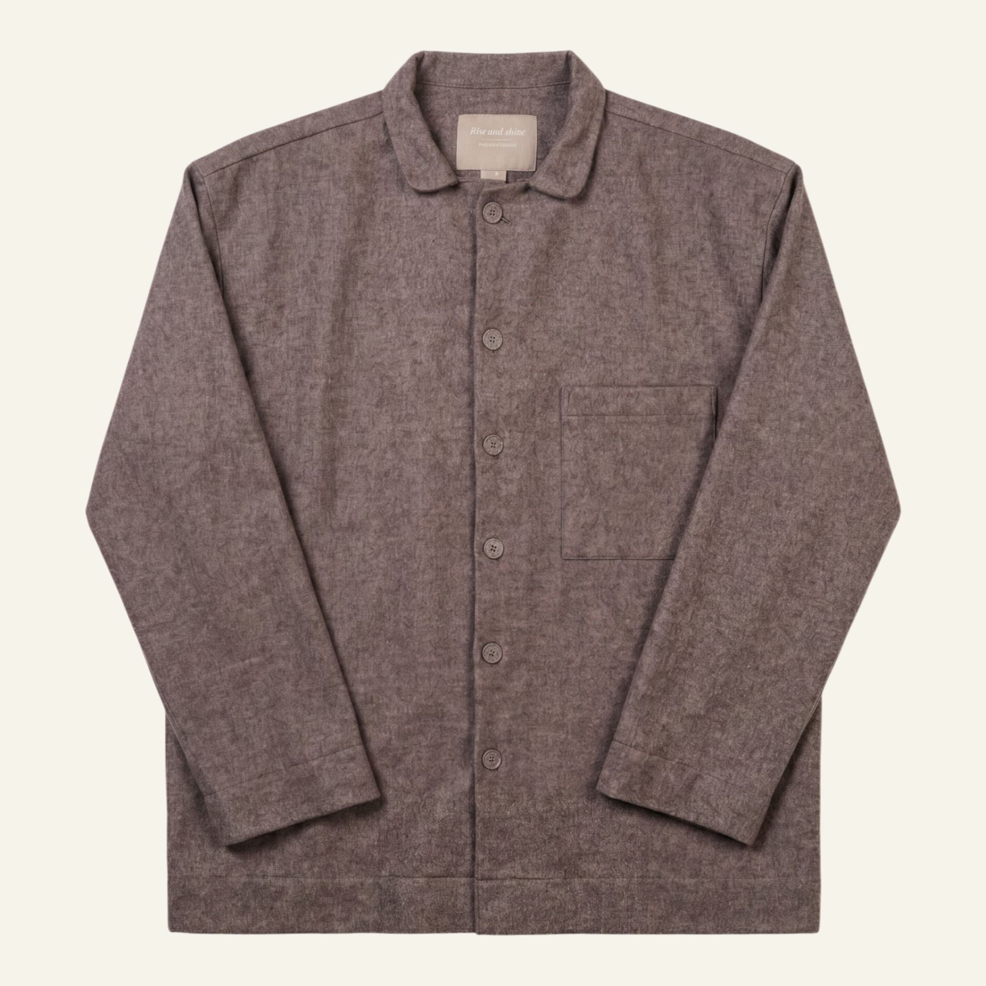 Lankavärjätty flanellipyjamapaita ruskea - one size ruskea - 1