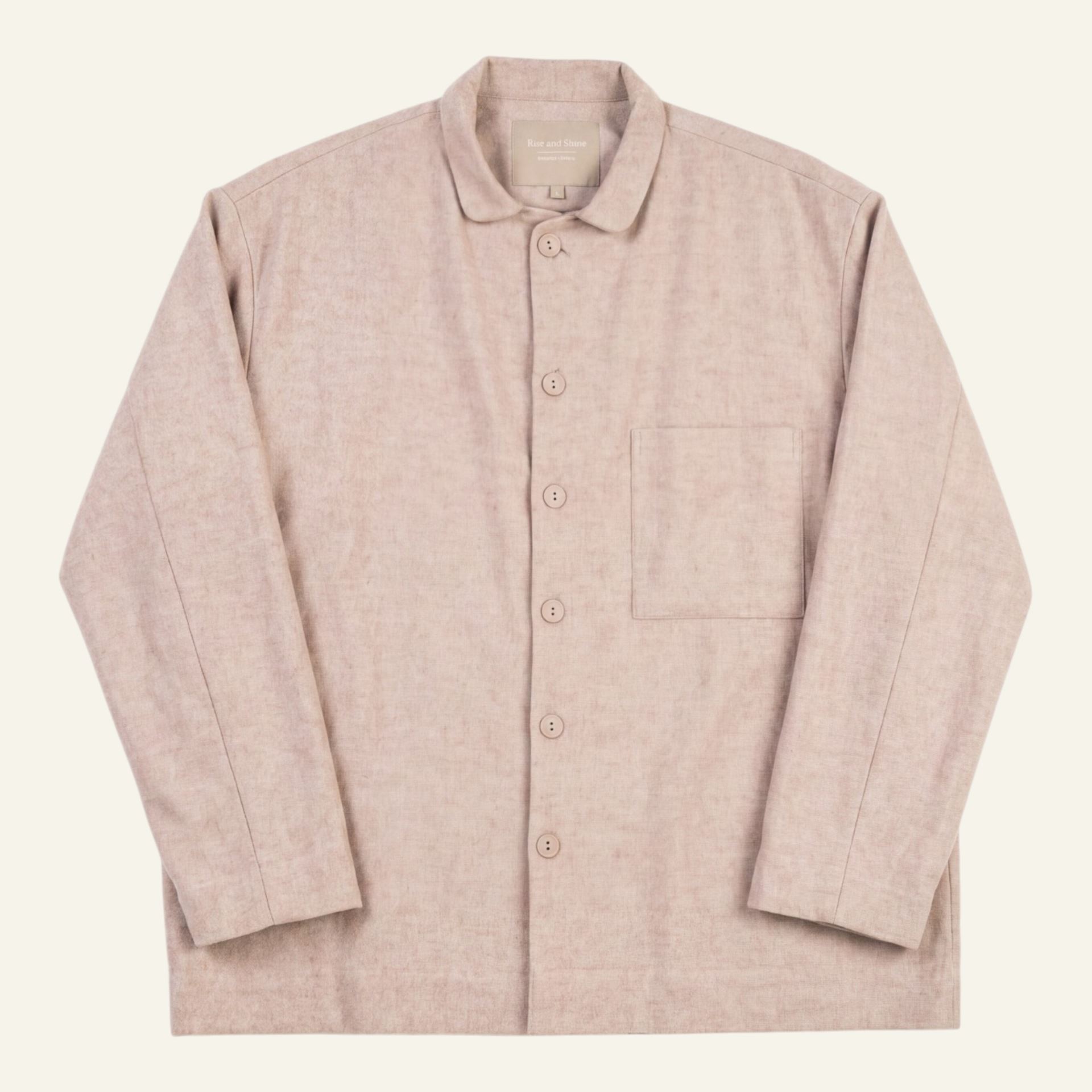 Lankavärjätty flanellipyjamapaita hiekka - one size hiekka - 1