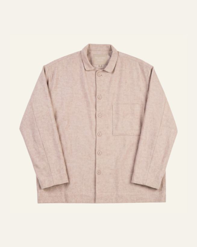 Lankavärjätty flanellipyjamapaita hiekka - one size hiekka - 1