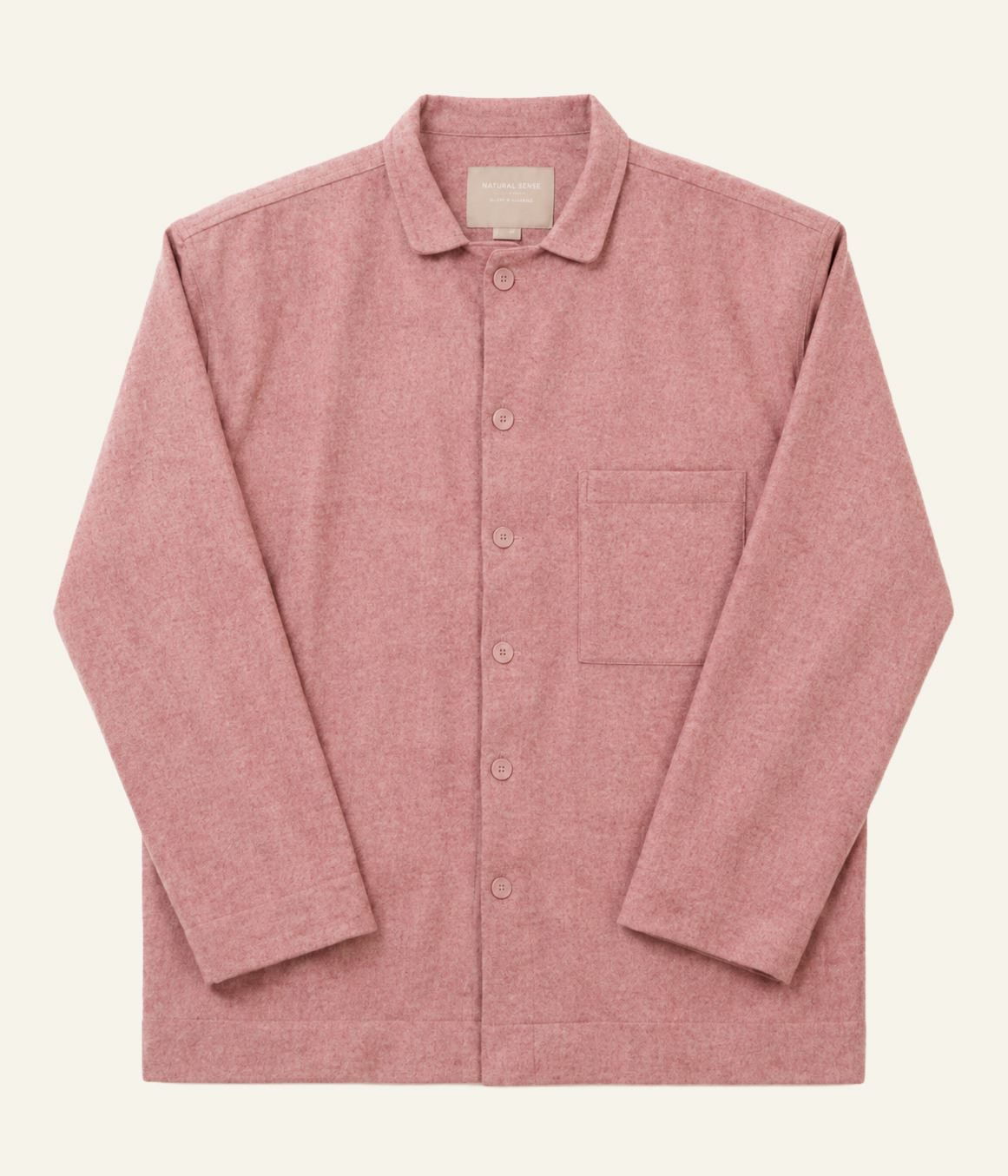 Lankavärjätty flanellipyjamapaita vanha roosa - one size vanha roosa - 1