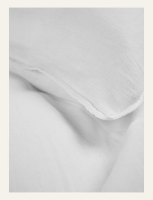 Pussilakanasetti puolipellavaa valkoinen - 2