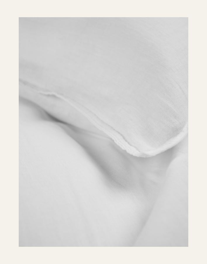 Pussilakanasetti puolipellavaa valkoinen - 2