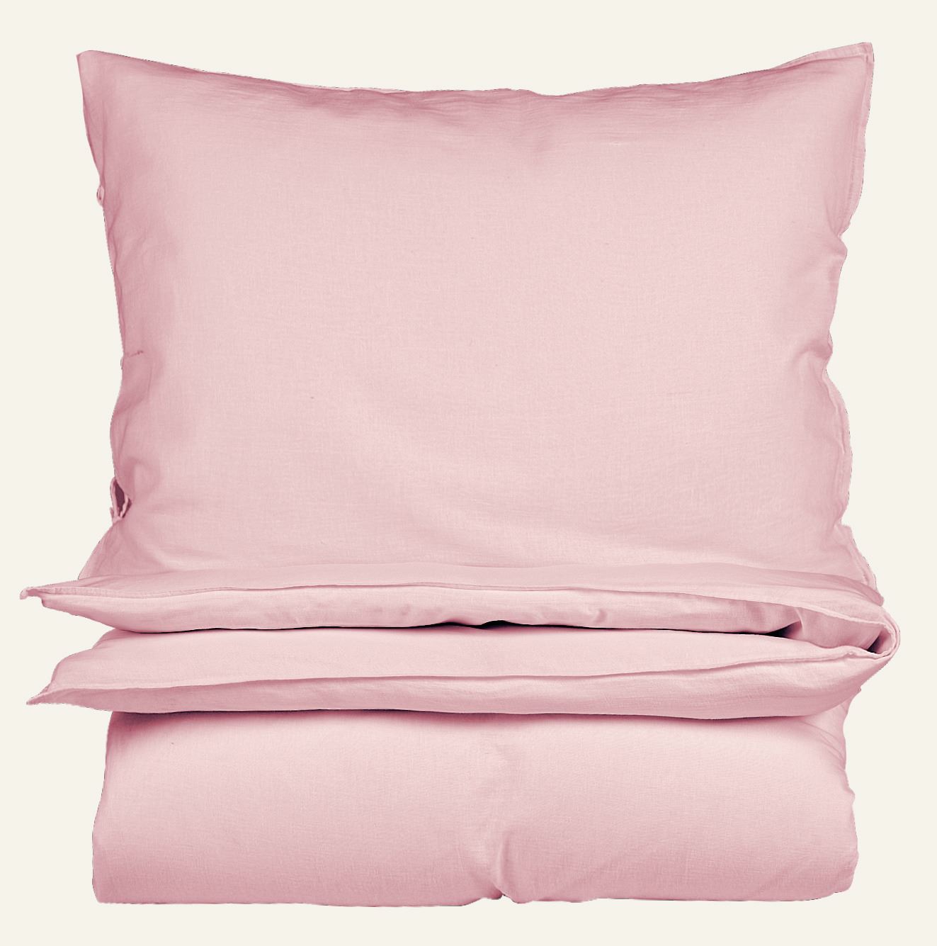 Pussilakanasetti puolipellavaa puuteriroosa - 150x210 cm/50x60 cm puuteriroosa - 1