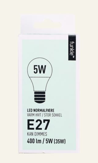 Normal w/dim E27 5W lamppu moniväri