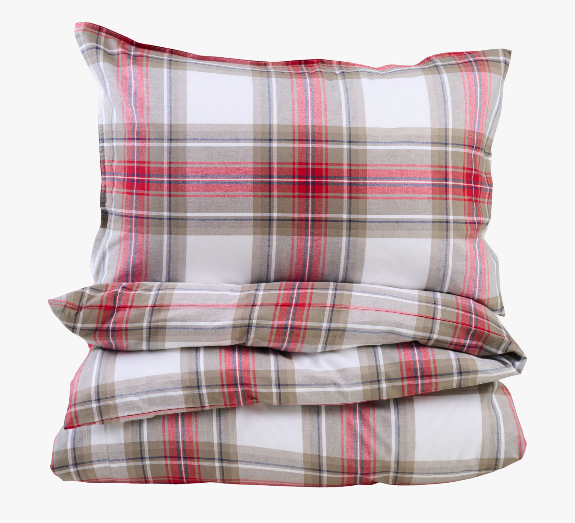 Pussilakanasetti lankavärjättyä puuvillaa moniväri/vihreä - 150x210+50x60 cm moniväri/vihreä - 1