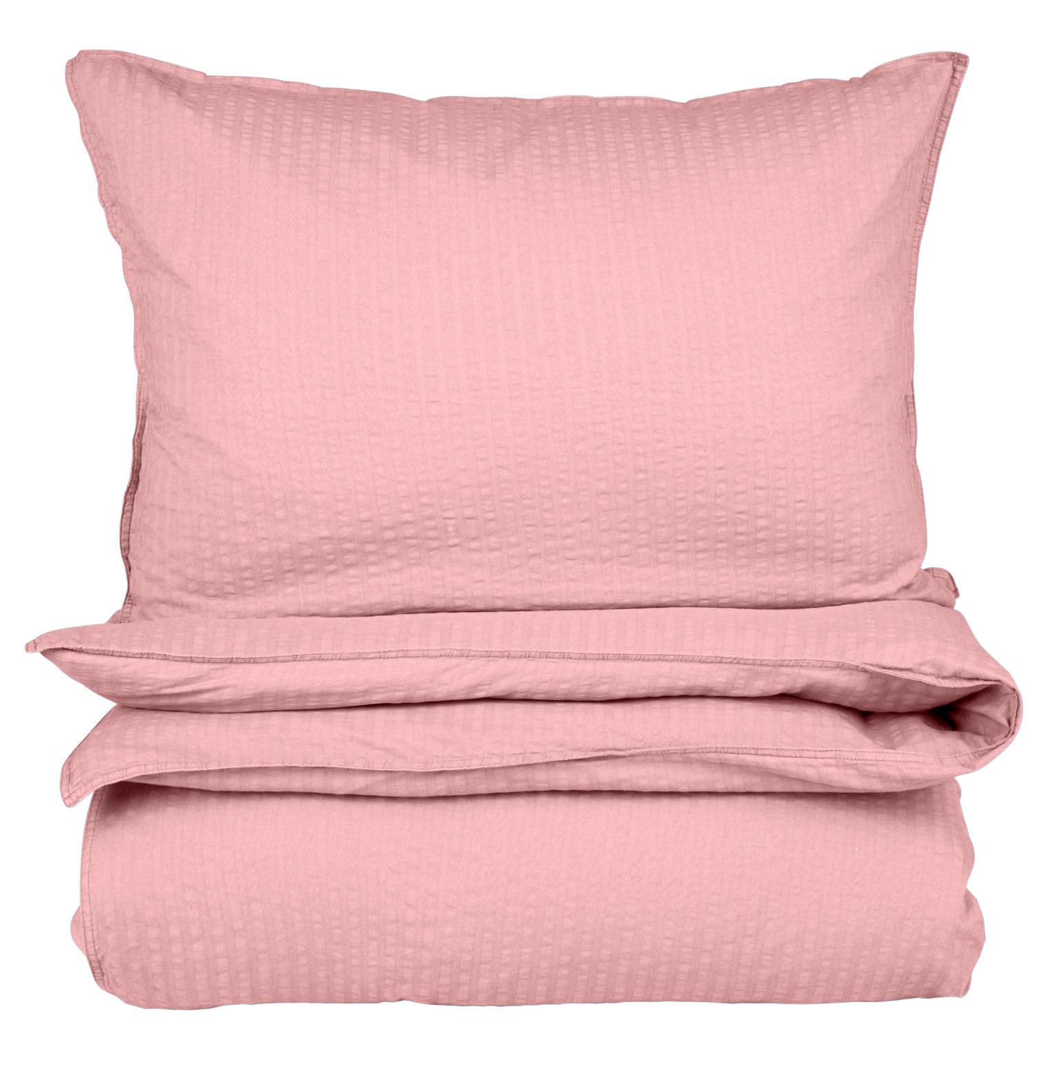 Pussilakanasetti kreppipuuvillaa puuteriroosa - 150x210 cm puuteriroosa - 1