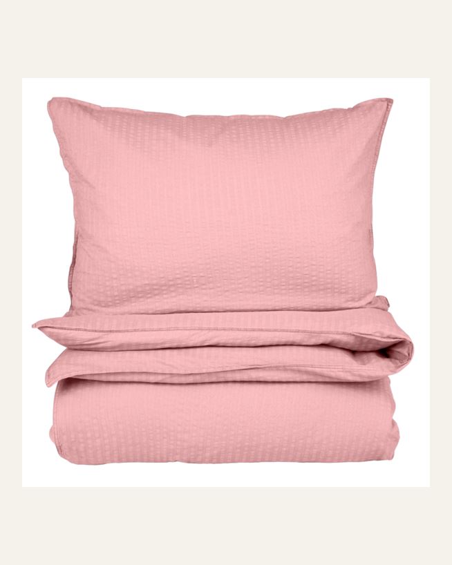 Pussilakanasetti kreppipuuvillaa puuteriroosa - 150x210 cm puuteriroosa - 1