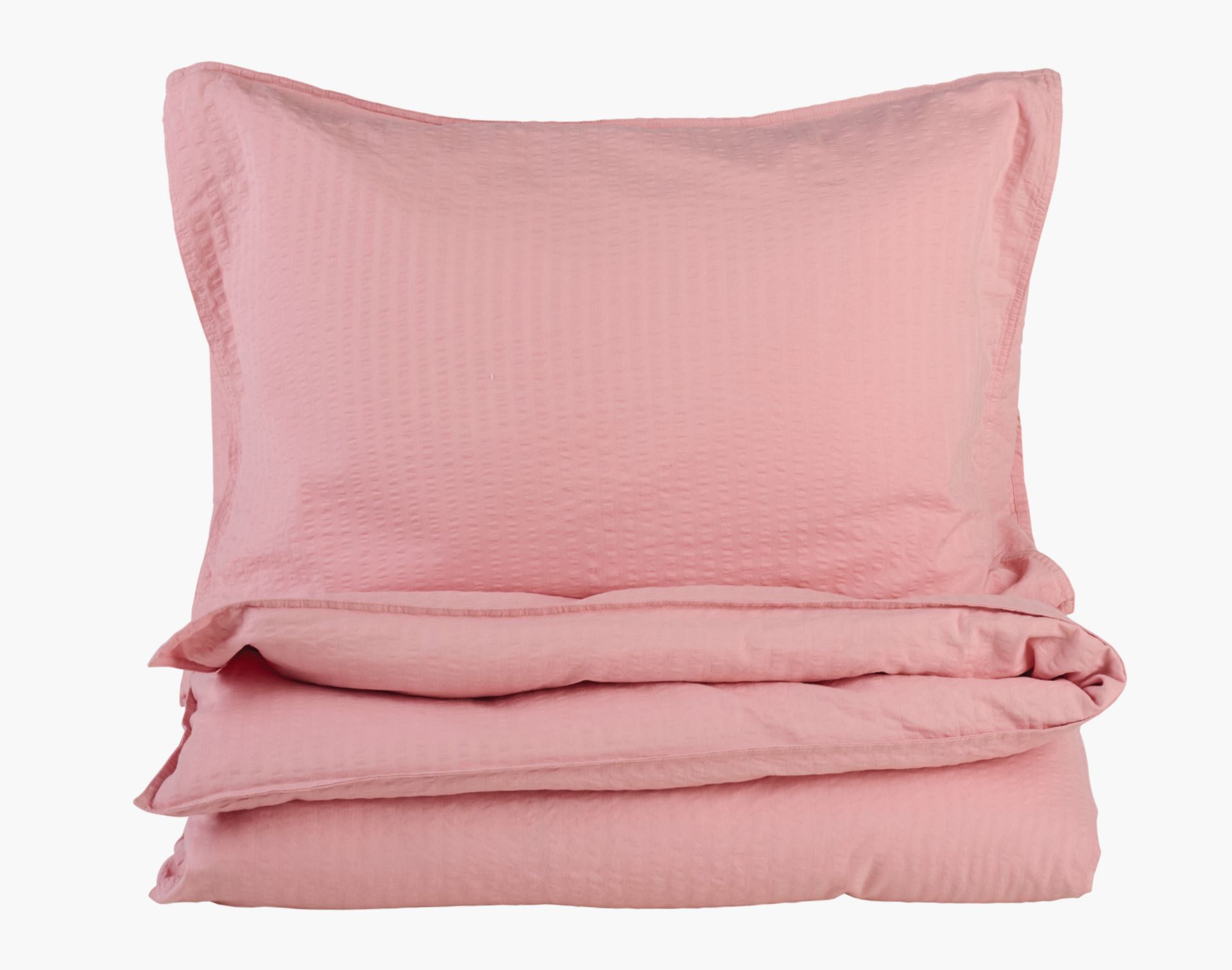 Pussilakanasetti kreppipuuvillaa puuteriroosa - 150x210 cm puuteriroosa - 1