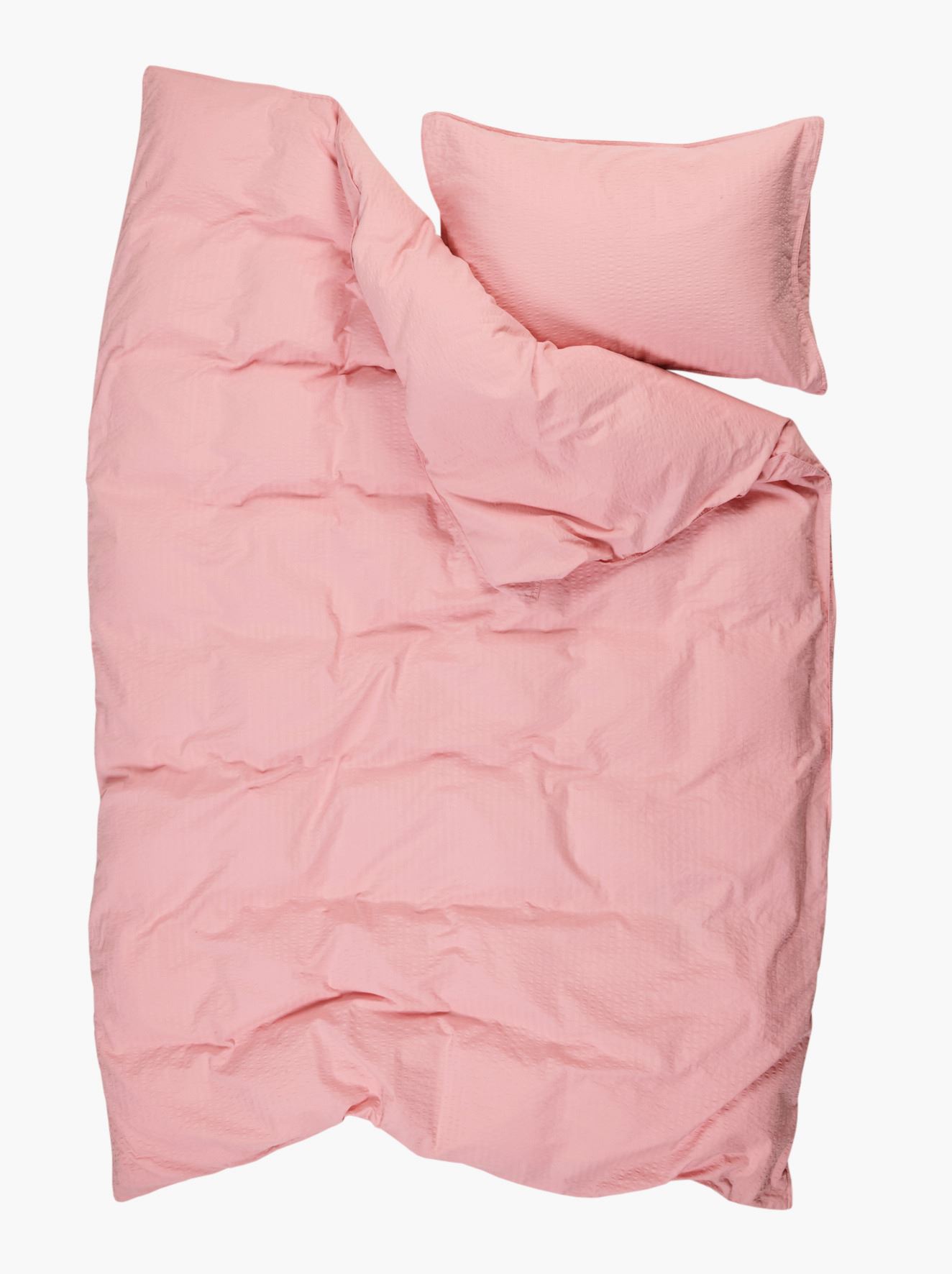 Pussilakanasetti kreppipuuvillaa puuteriroosa - 3