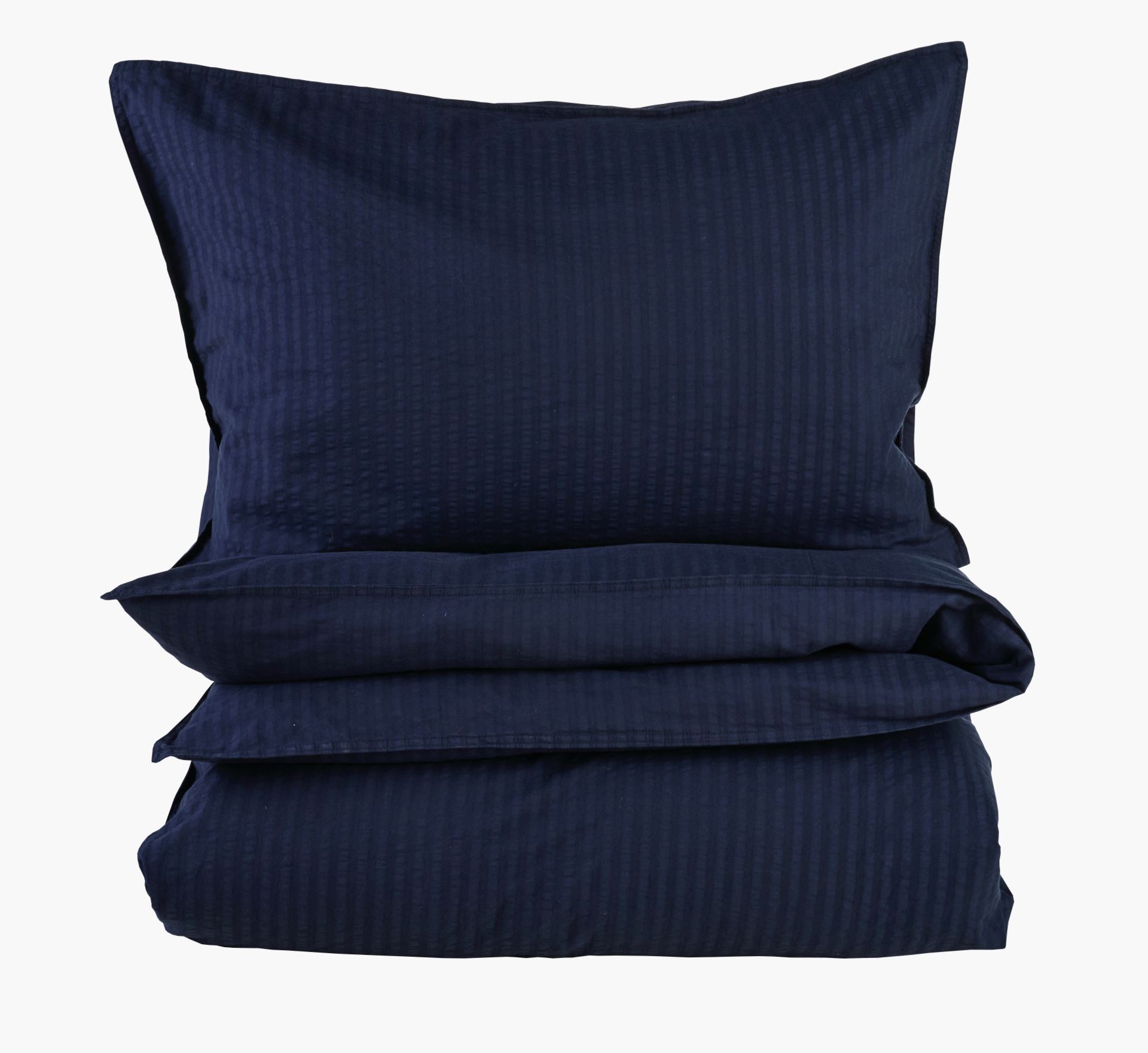 Pussilakanasetti kreppipuuvillaa tummansininen - 150x210 cm tummansininen - 1