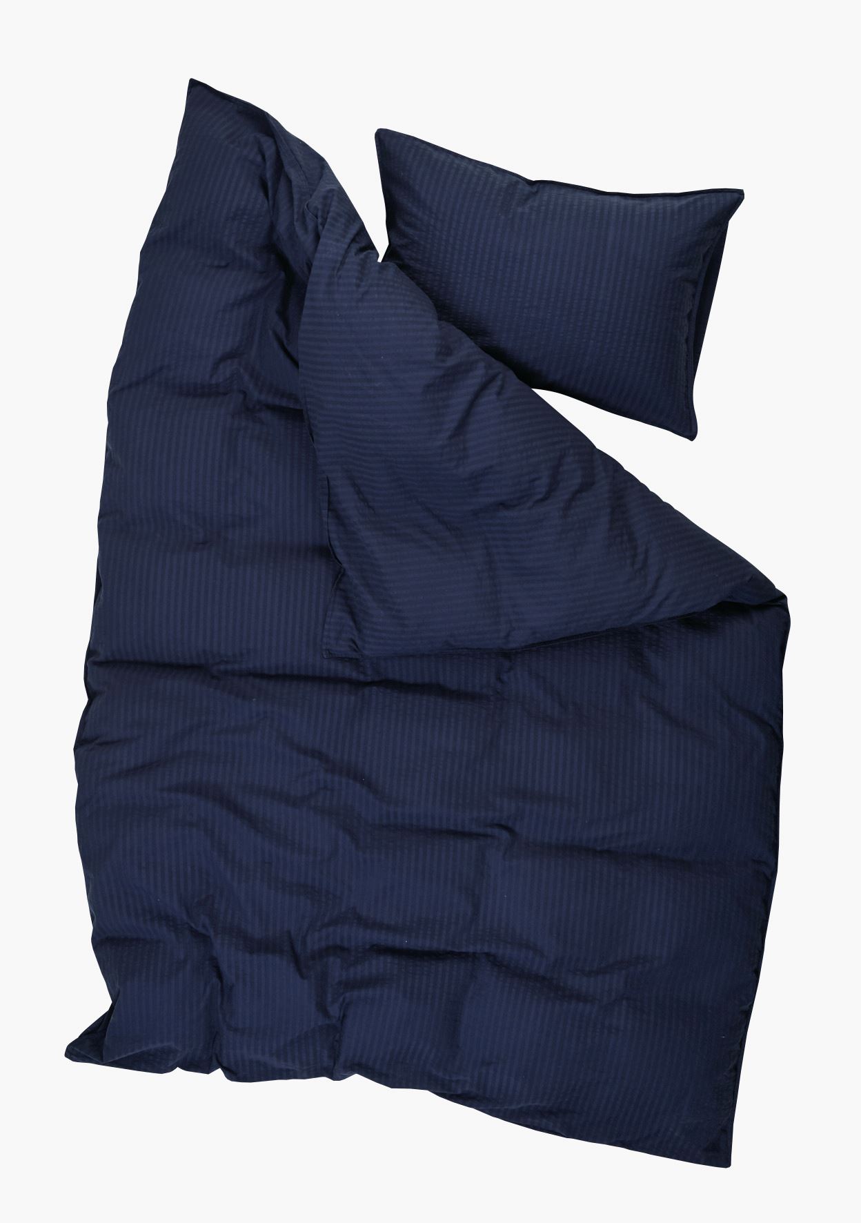 Pussilakanasetti kreppipuuvillaa tummansininen - 2