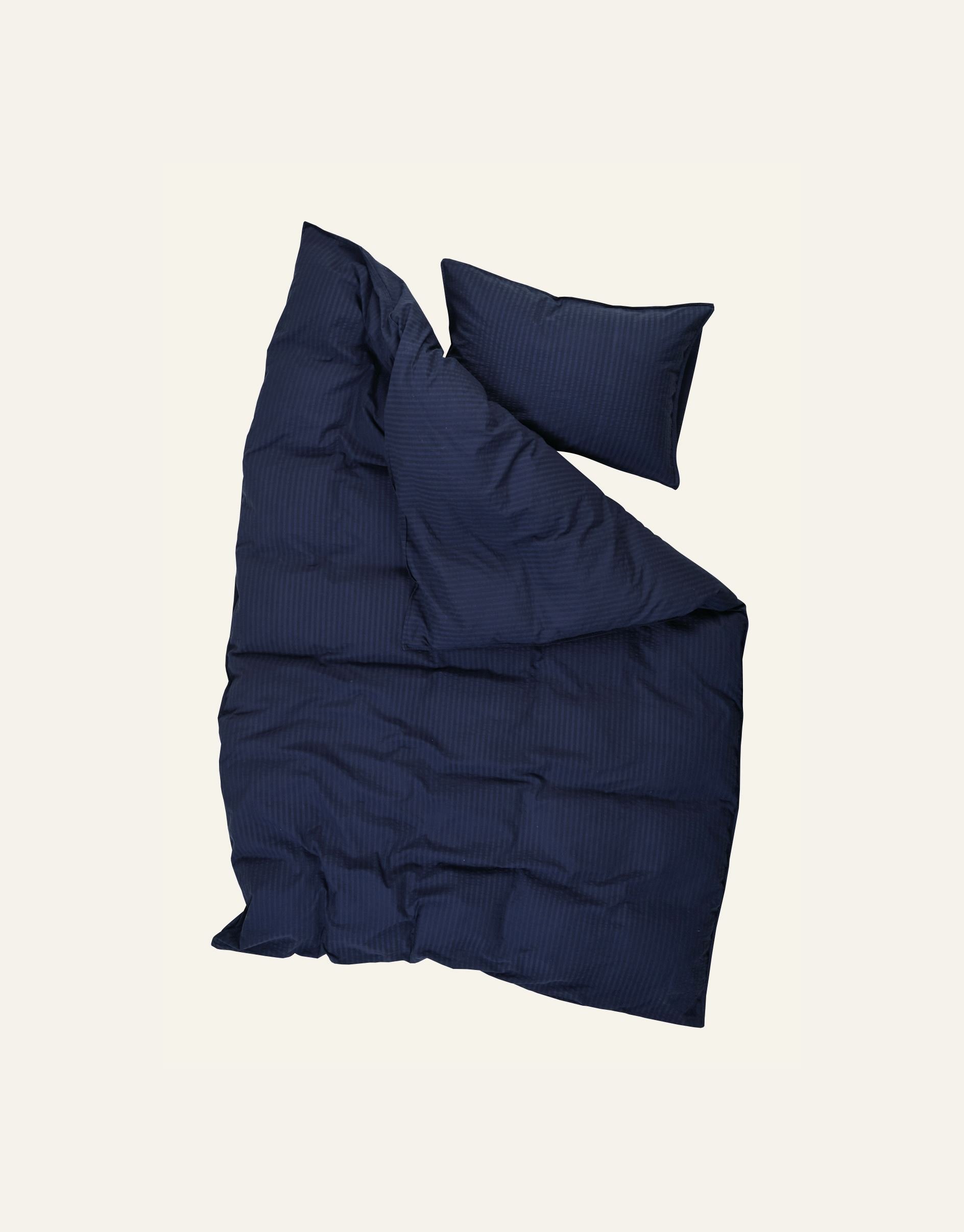 Pussilakanasetti kreppipuuvillaa tummansininen - 2