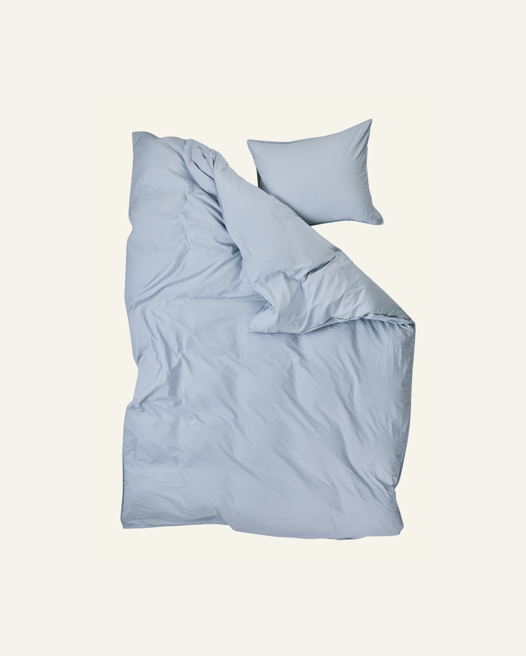 Pussilakanasetti kreppipuuvillaa taivaansininen - 3