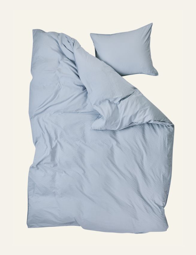 Pussilakanasetti kreppipuuvillaa taivaansininen - 3