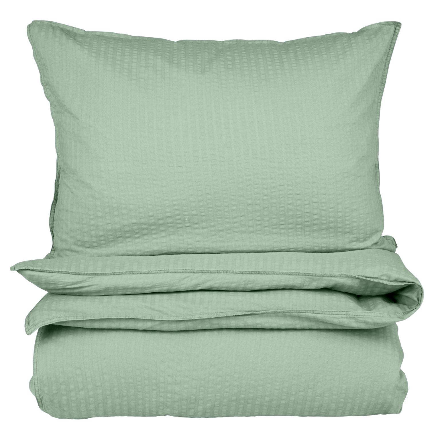 Pussilakanasetti kreppipuuvillaa vaaleanvihreä - 150x210 cm/50x60 cm vaaleanvihreä - 1