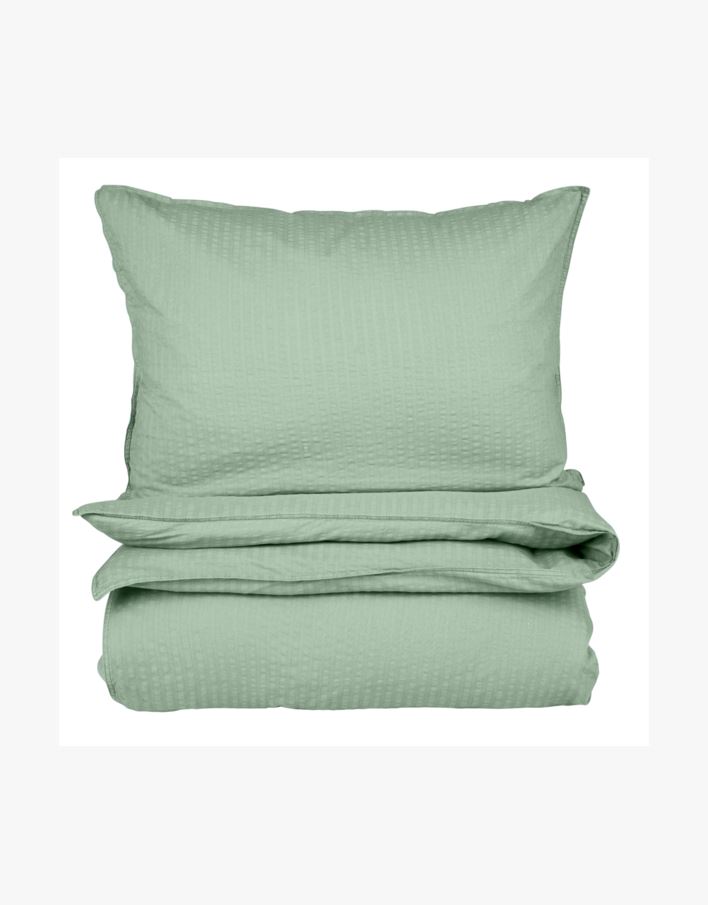 Pussilakanasetti kreppipuuvillaa vaaleanvihreä - 150x210 cm/50x60 cm vaaleanvihreä - 1