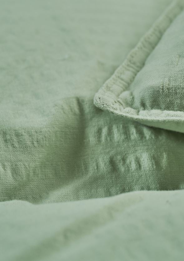 Pussilakanasetti kreppipuuvillaa vaaleanvihreä - 2