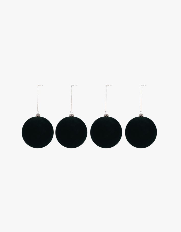 Velvet green 4pk joulupalloja vihreä - ø8 cm vihreä - 1