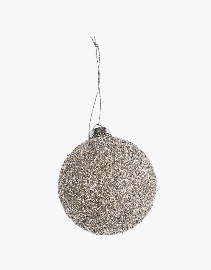 Glitter joulupallo hopea - ø 8 cm hopea - 1