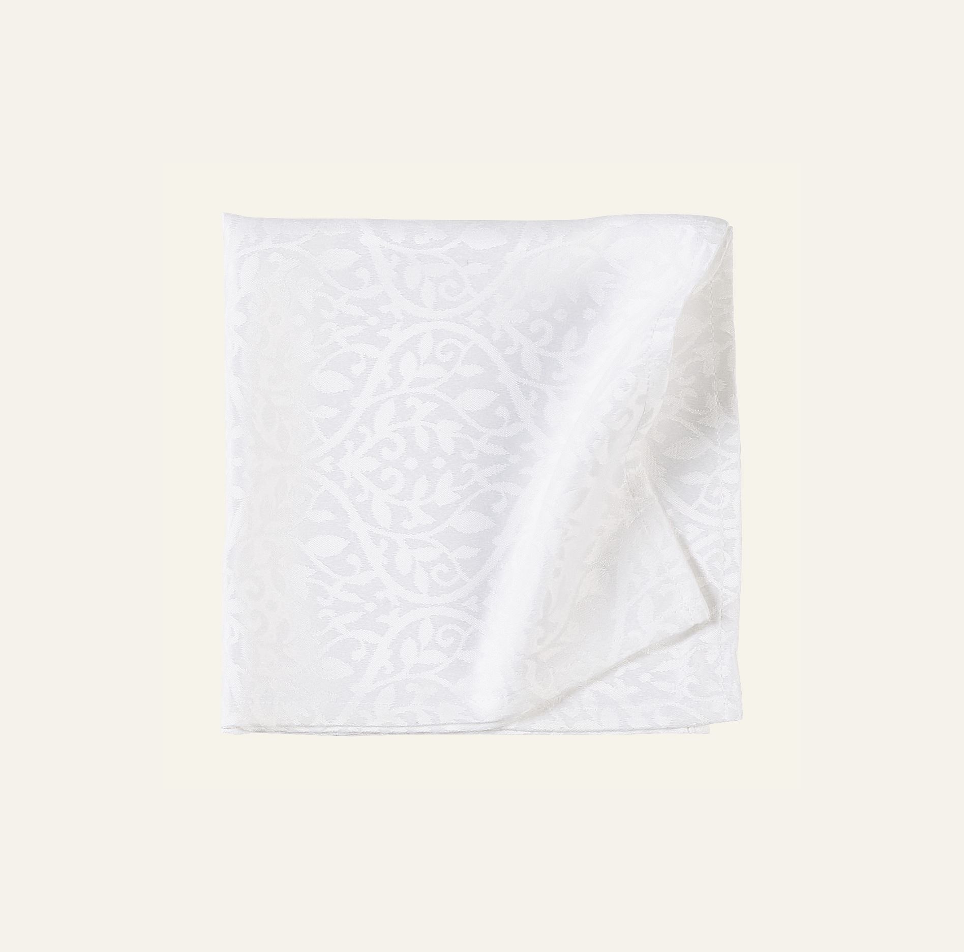 Jakardikudottu pöytäliina valkoinen - 2