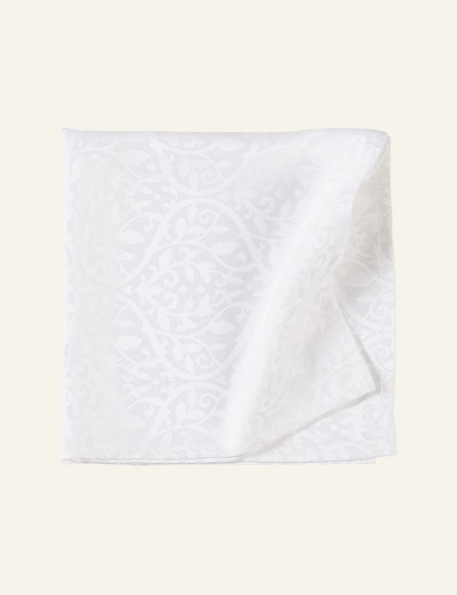 Jakardikudottu pöytäliina valkoinen - 2