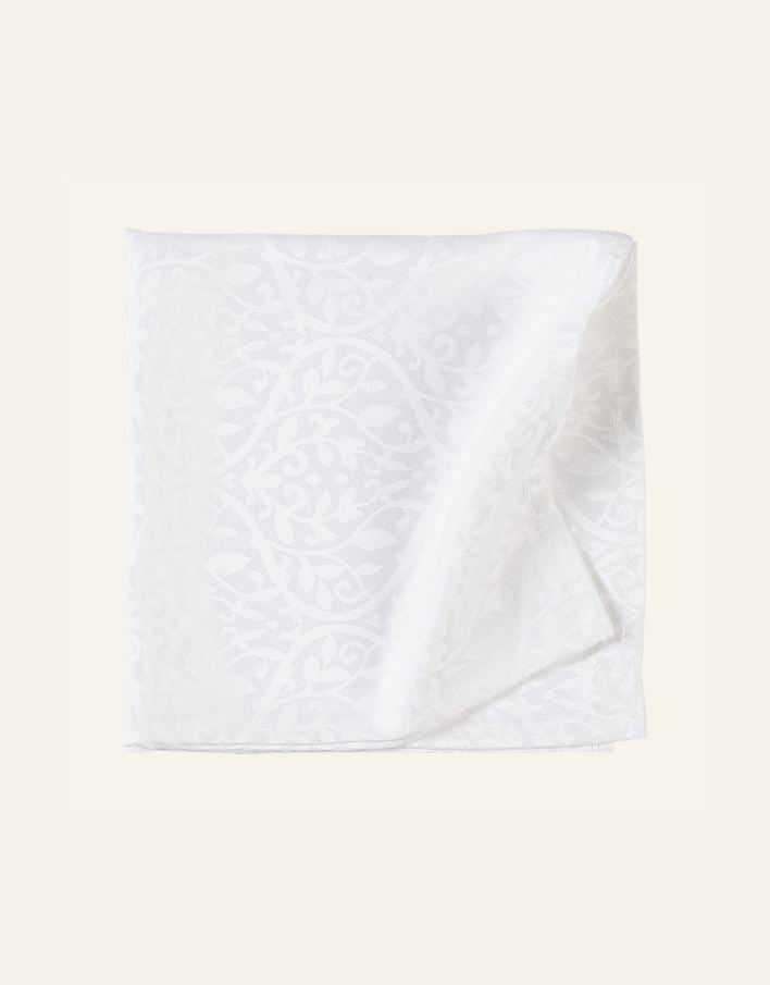 Jakardikudottu pöytäliina valkoinen - 2