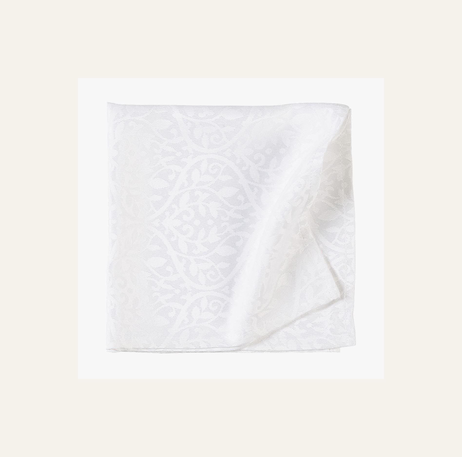 Jakardikudottu pöytäliina valkoinen - 2