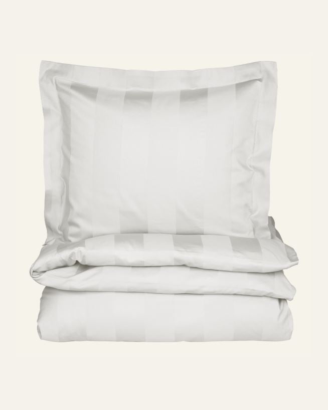 Pussilakanasetti satiinipuuvillaa luonnonvalkoinen - 150x210 cm luonnonvalkoinen - 1