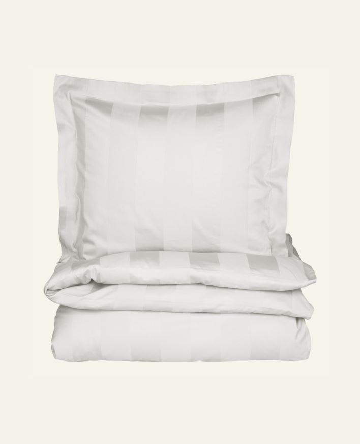 Pussilakanasetti satiinipuuvillaa luonnonvalkoinen - 150x210 cm luonnonvalkoinen - 1