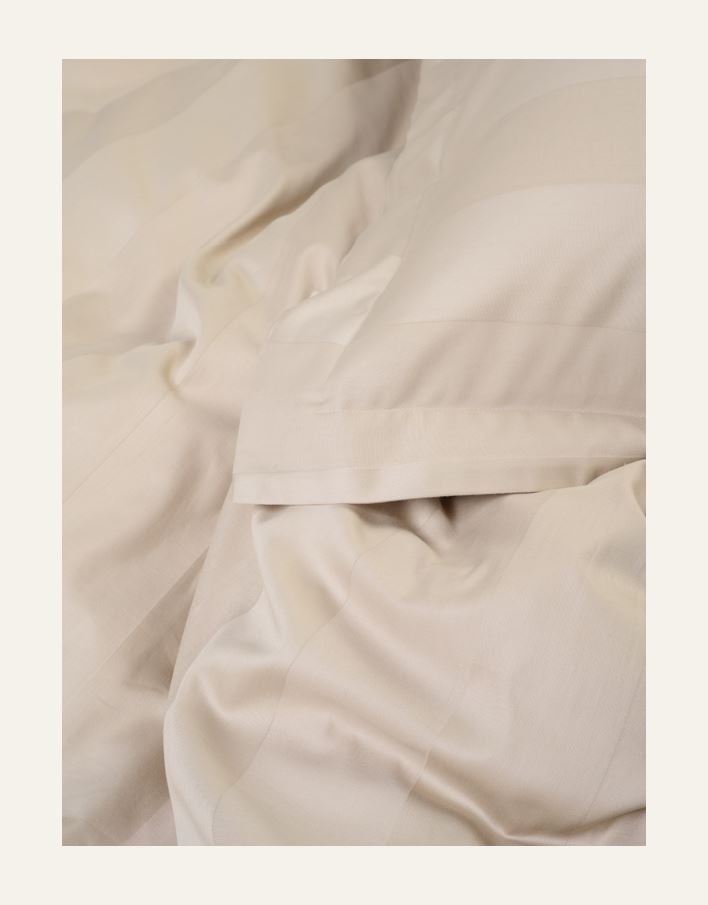 Pussilakanasetti satiinipuuvillaa vaalean beige - 2