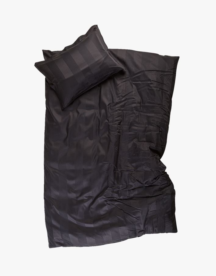 Pussilakanasetti satiinipuuvillaa musta - 150x210+50x60 cm musta - 1