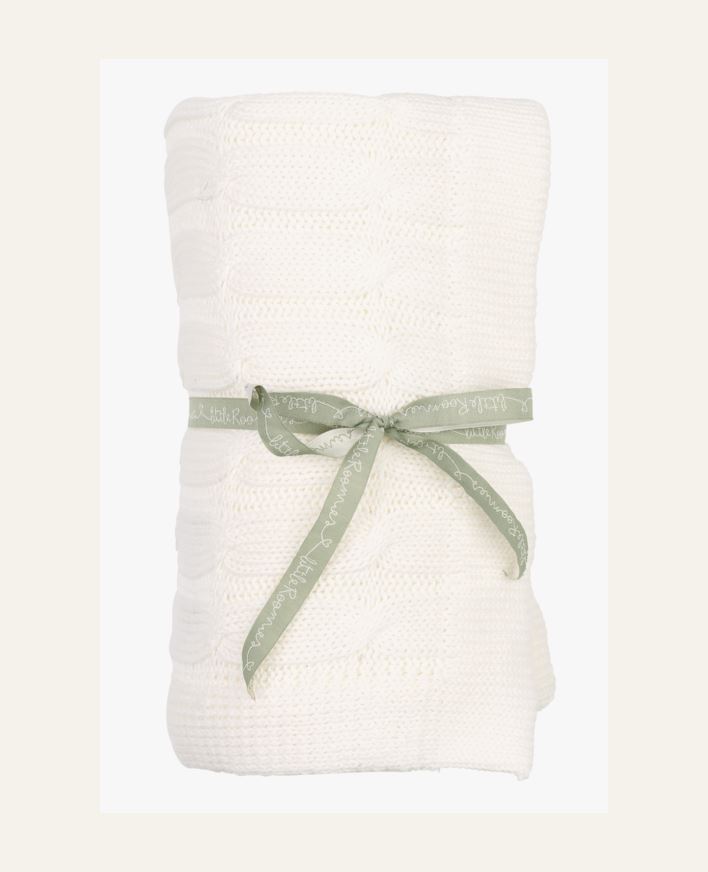 Neulottu viltti luonnonvalkoinen - 80x100 cm luonnonvalkoinen - 1