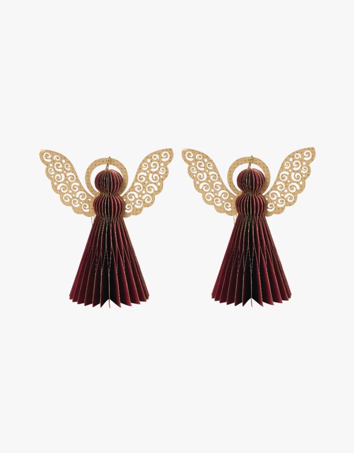 Paperangel 2pk joulukuusenkoriste viininpunainen - 12 cm viininpunainen - 1