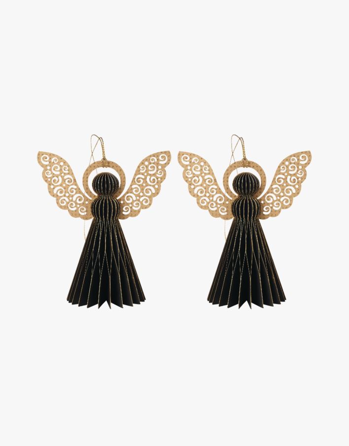 Paperangel 2pk joulukuusenkoriste tummanvihreä - 12 cm tummanvihreä - 1
